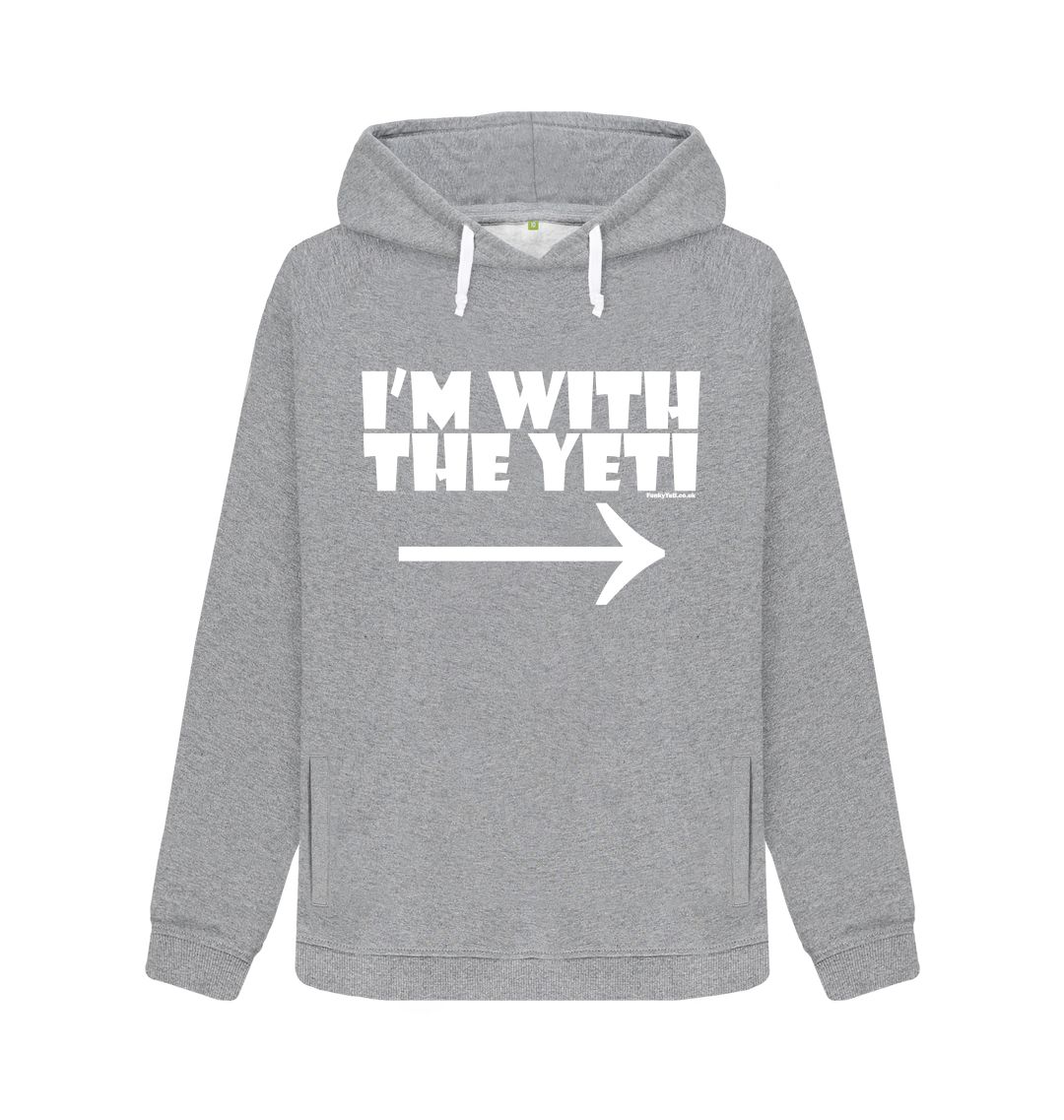 Light Heather Funky Yeti Women's Pullover Hoodie - I'm With The Yeti