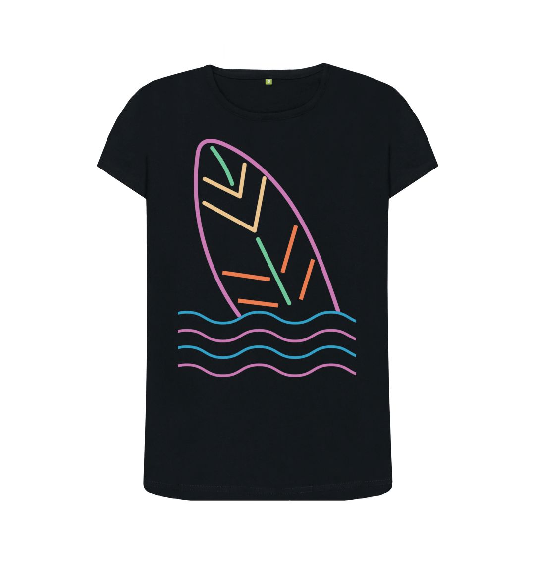 Black Women's Surf's Up Organic Tee