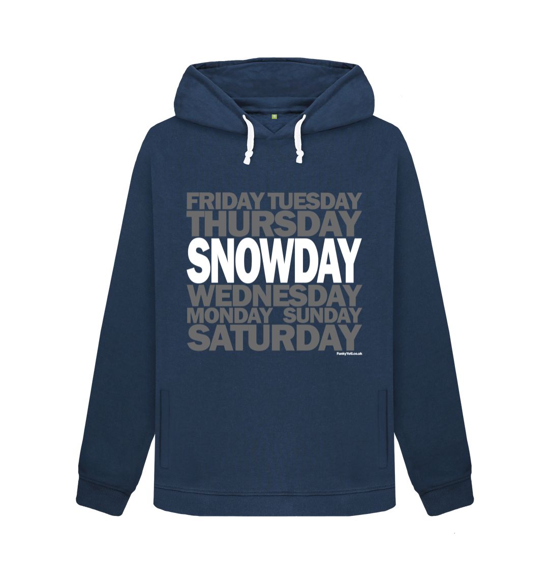 Navy Blue Women's Snowday Organic Pullover Hoodie