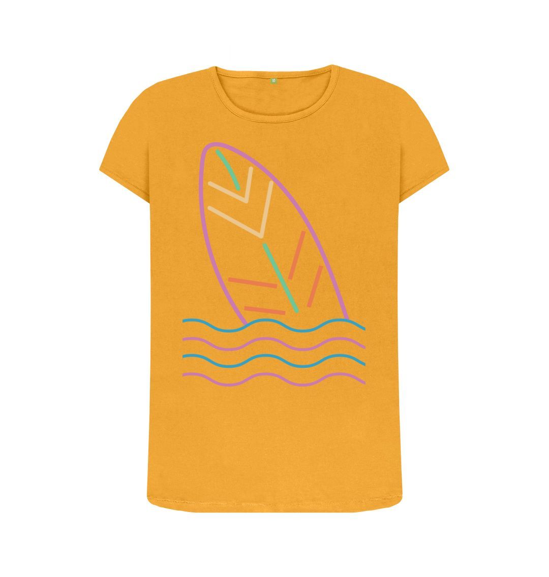 Mustard Women's Surf's Up Organic Tee