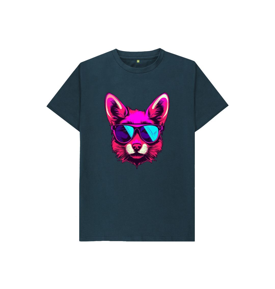 Denim Blue Kids Foxy and Fabulous Organic Tee