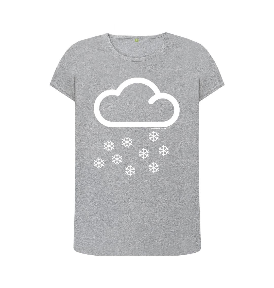 Athletic Grey Funky Yeti Women's Tee - Snow Cloud