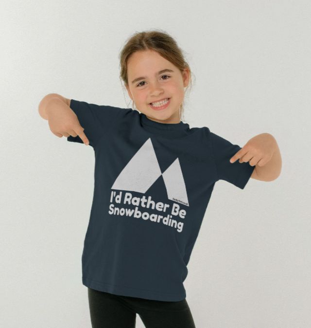 Funky Yeti Kids Tee - I'd Rather Be Snowboarding