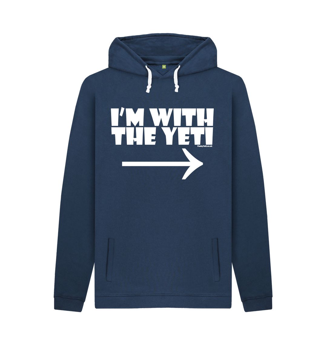 Navy Funky Yeti Men's Pullover Hoodie - I'm With The Yeti