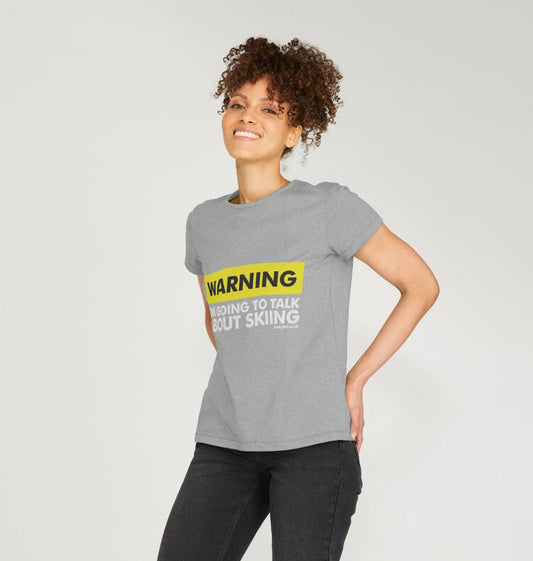 Women's Warning, Skier! Organic Tee