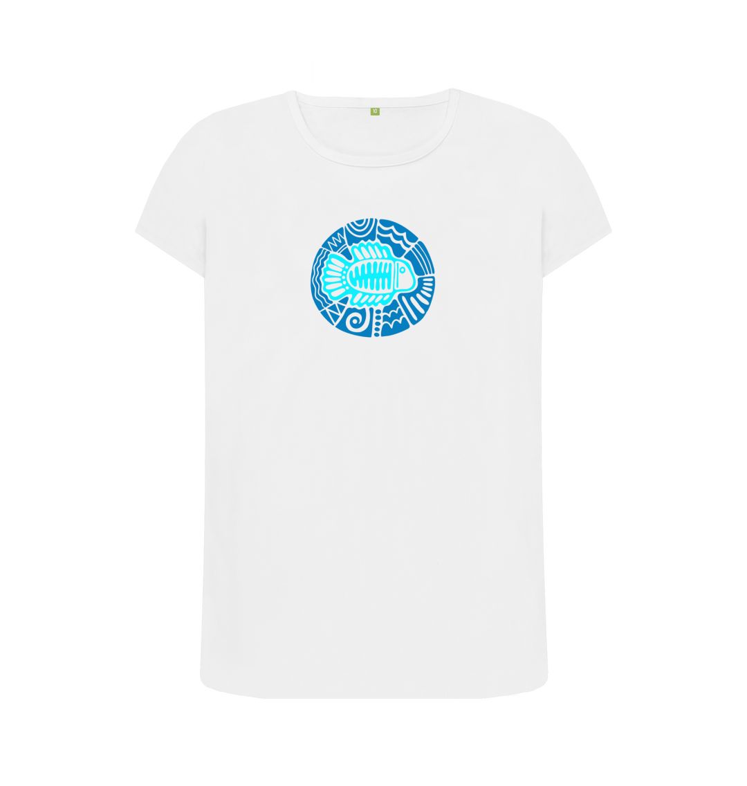 White Women's Bluefish Organic Tee