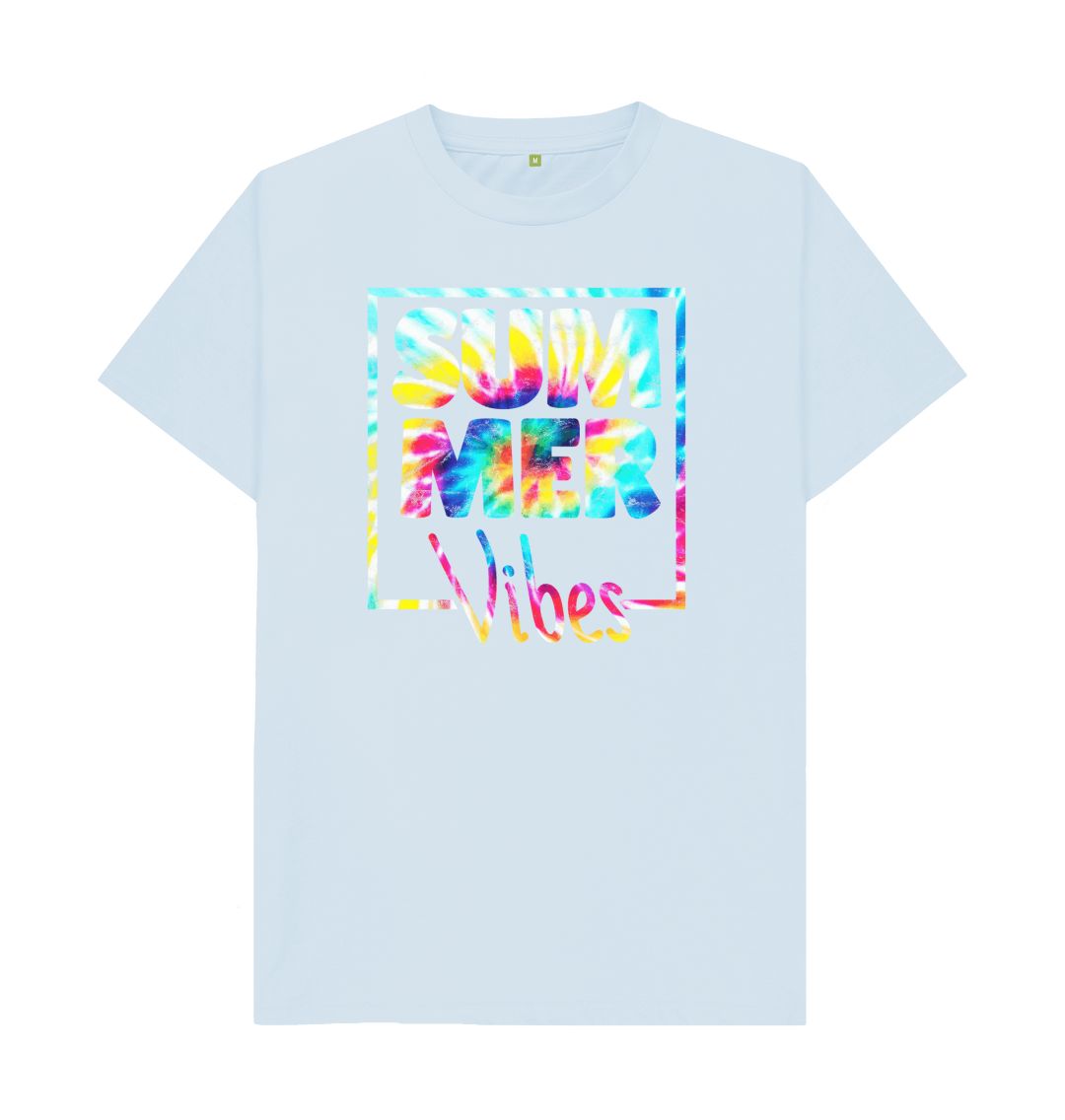 Sky Blue Men's Summer Vibes Organic Tee