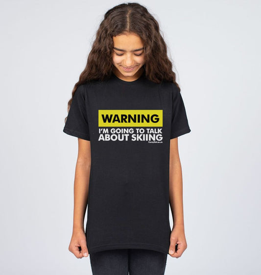 Funky Yeti Kids Tee - Warning, Skier!