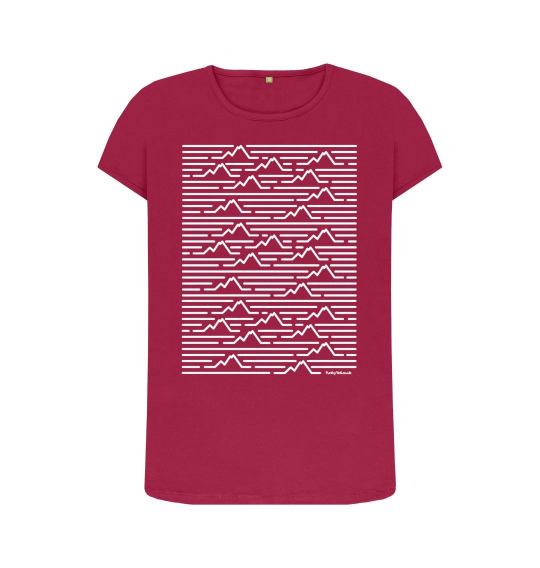 Cherry Women's Mountain Range Organic Tee - White
