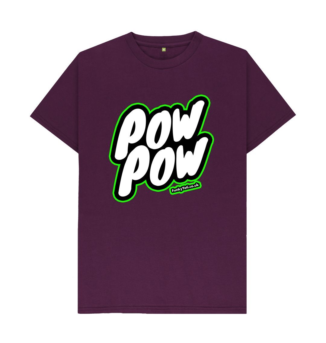 Purple Men's Pow Pow Organic Tee - Green