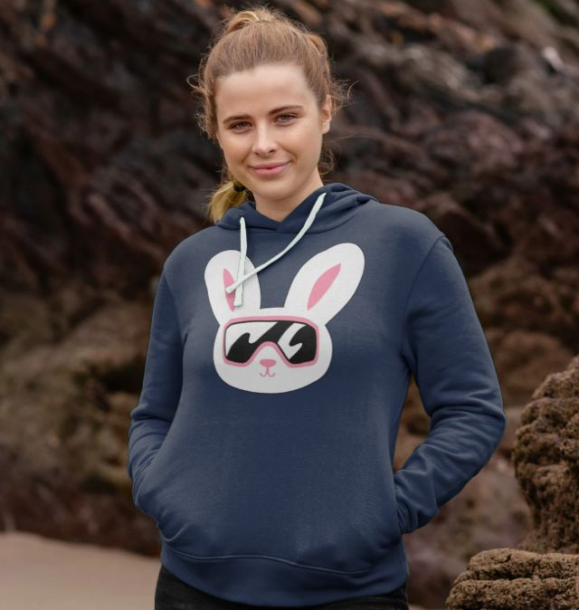 Women's Ski Bunny Organic Pullover Hoodie