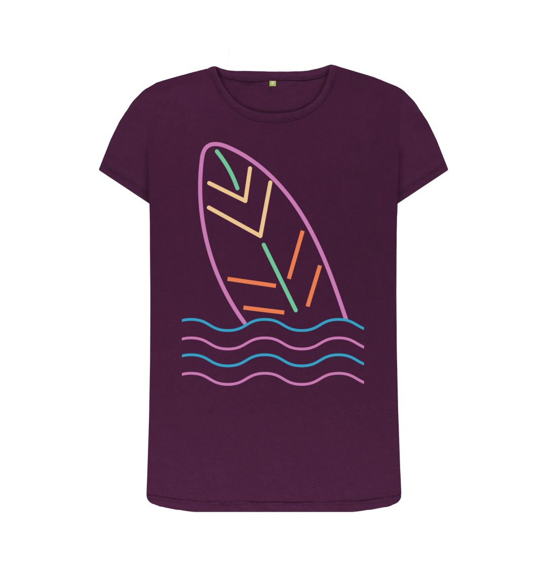 Purple Women's Surf's Up Organic Tee
