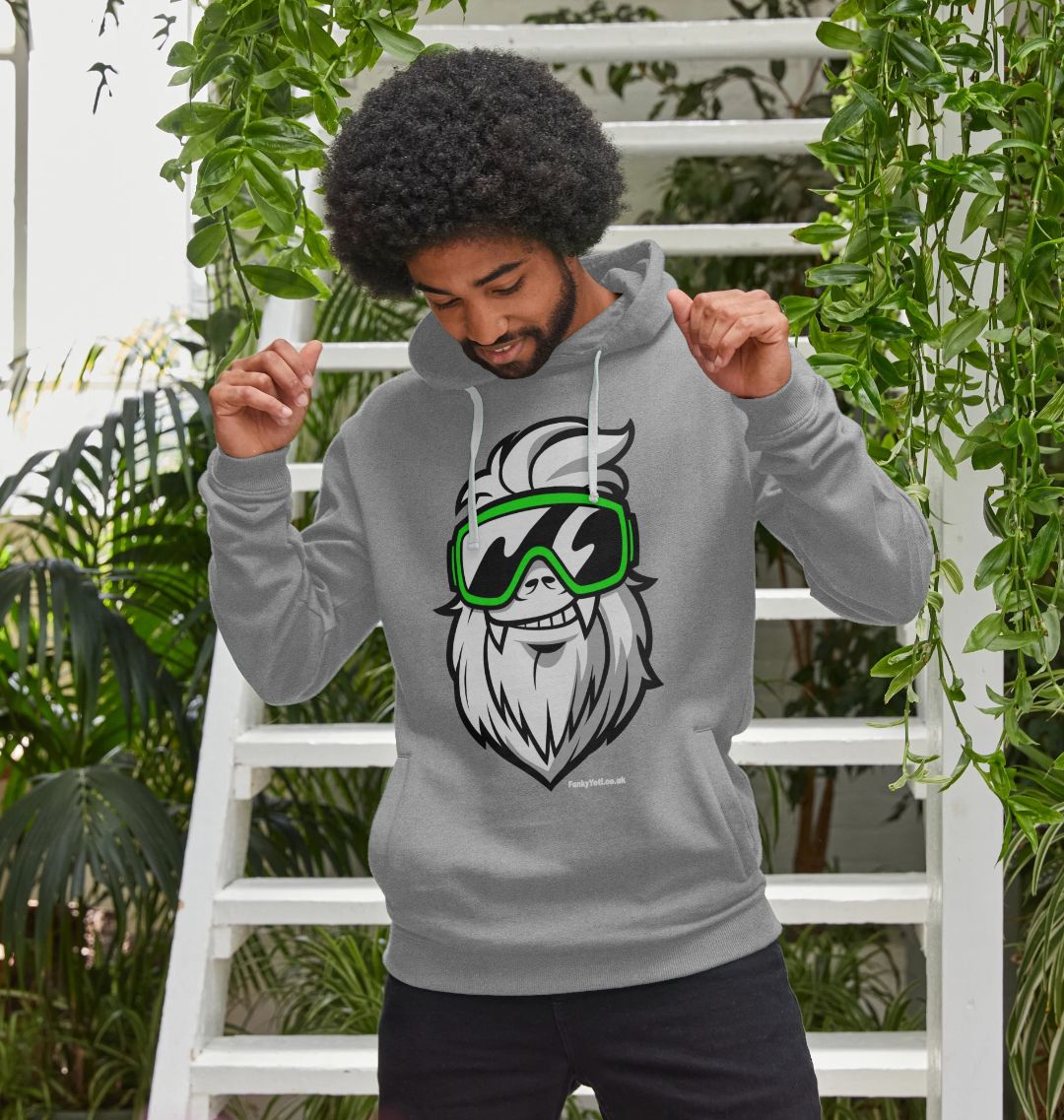 Men's Grey Big Yeti Organic Cotton Pullover Hoodie