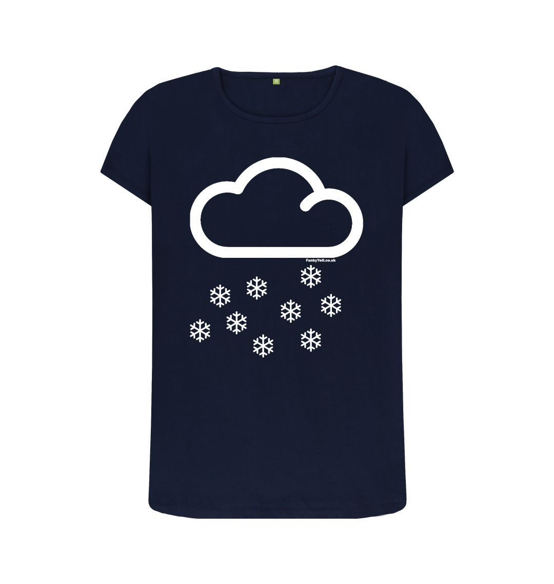 Navy Blue Funky Yeti Women's Tee - Snow Cloud