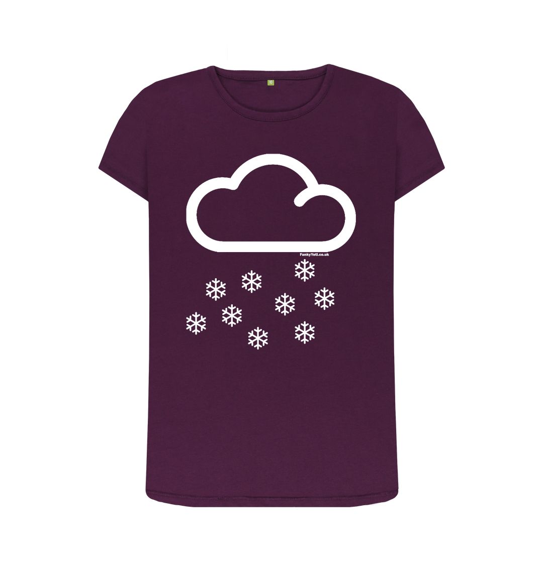 Purple Funky Yeti Women's Tee - Snow Cloud