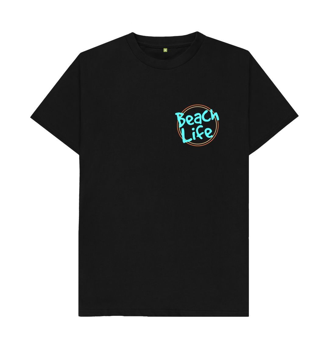 Black Men's Beach Life Organic Tee