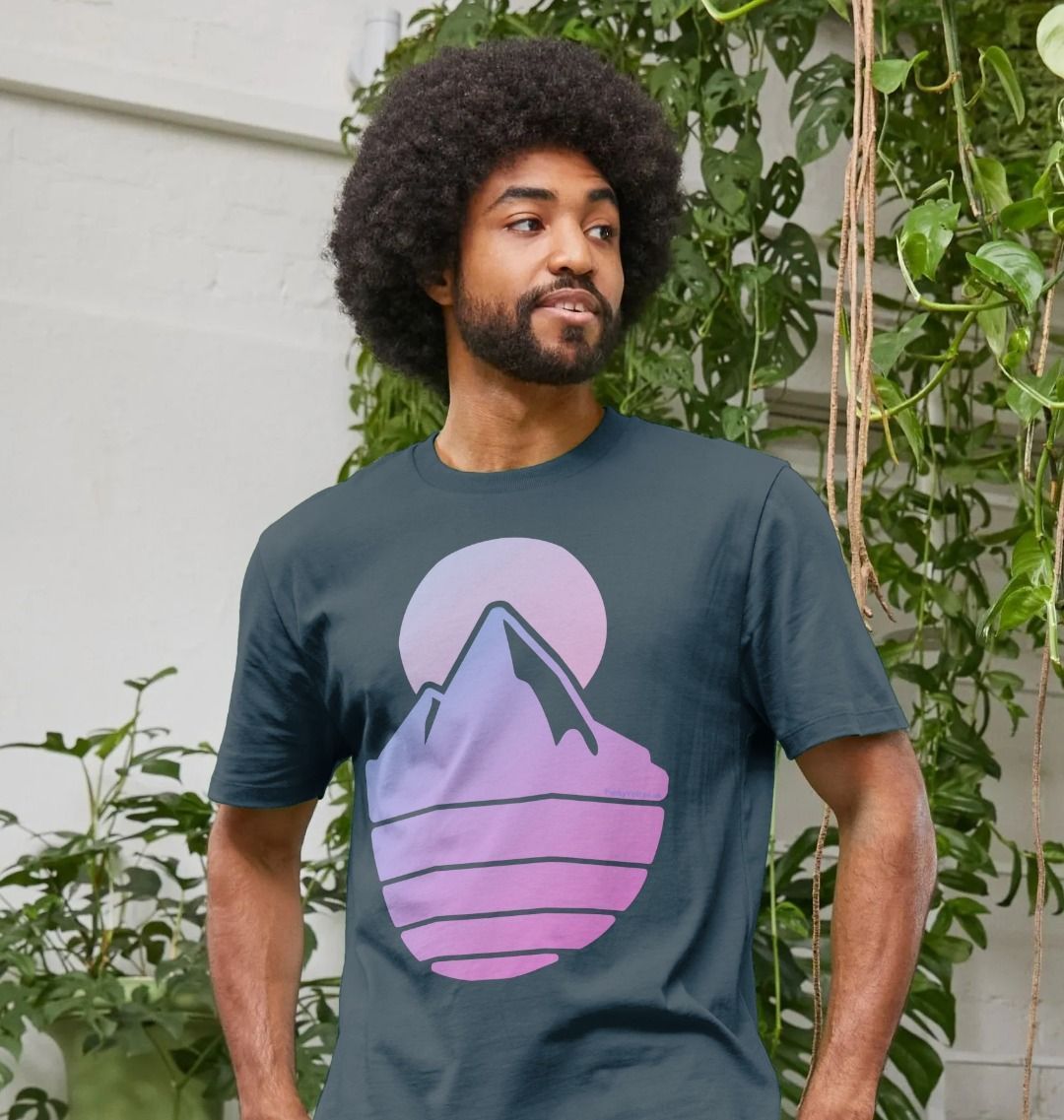 Denim Blue Men's Majestic Mountain Organic Tee
