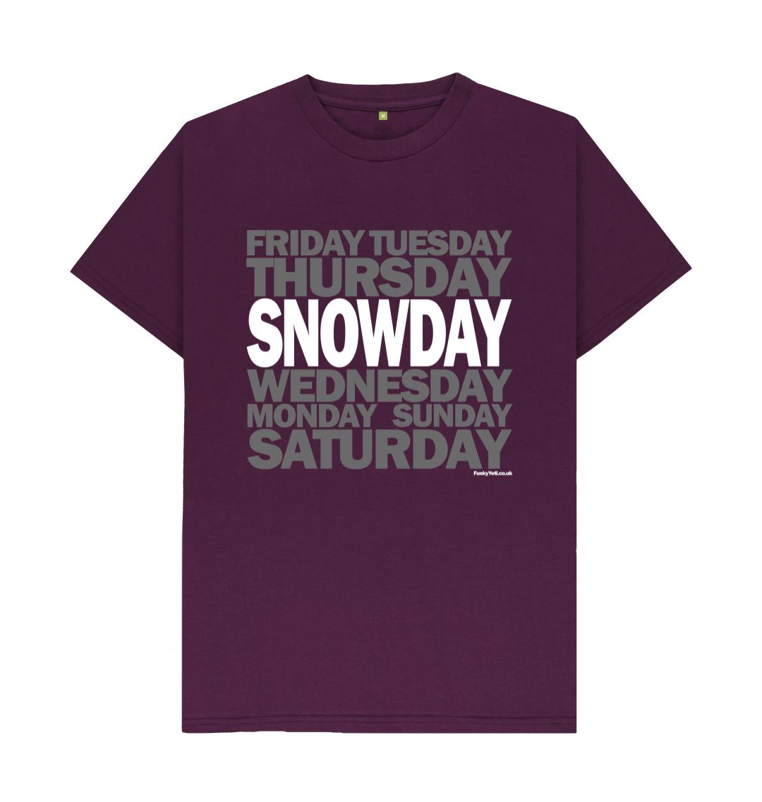 Purple Men's Snowday Organic Tee