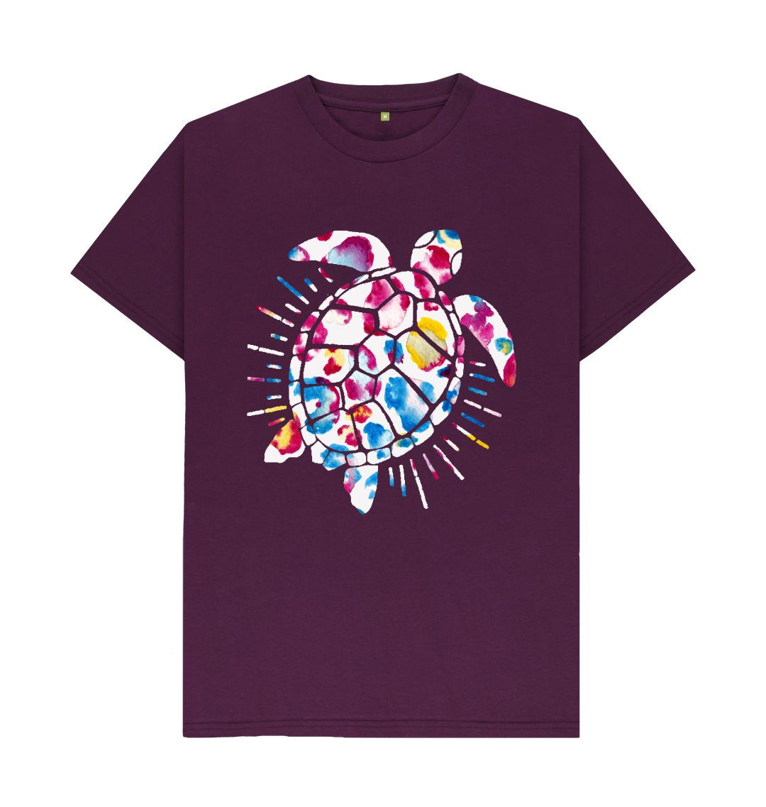 Purple Men's Blotchy Turtle Organic Tee