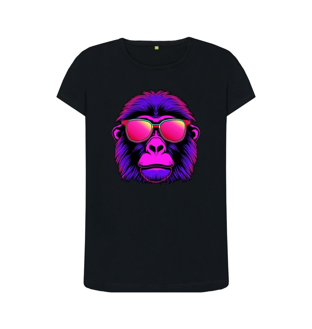 Black Women's Monkey Business Organic Tee