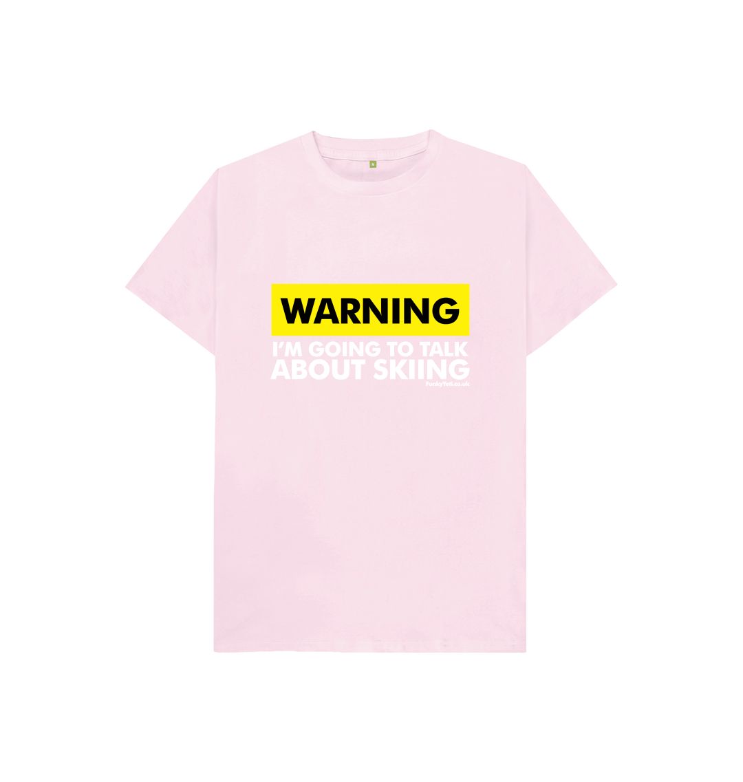 Pink Funky Yeti Kids Tee - Warning, Skier!
