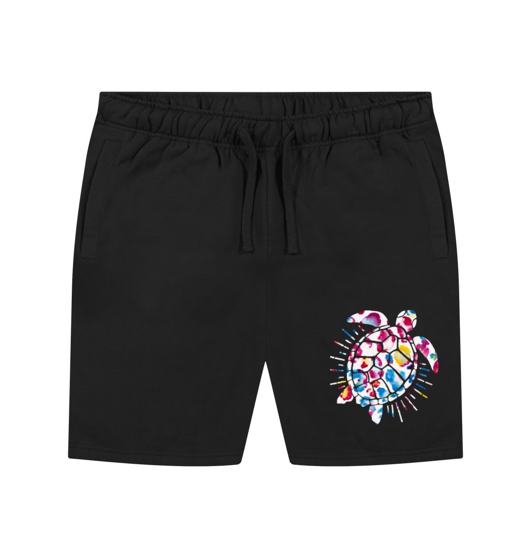 Black Men's Blotchy Turtle Organic Shorts