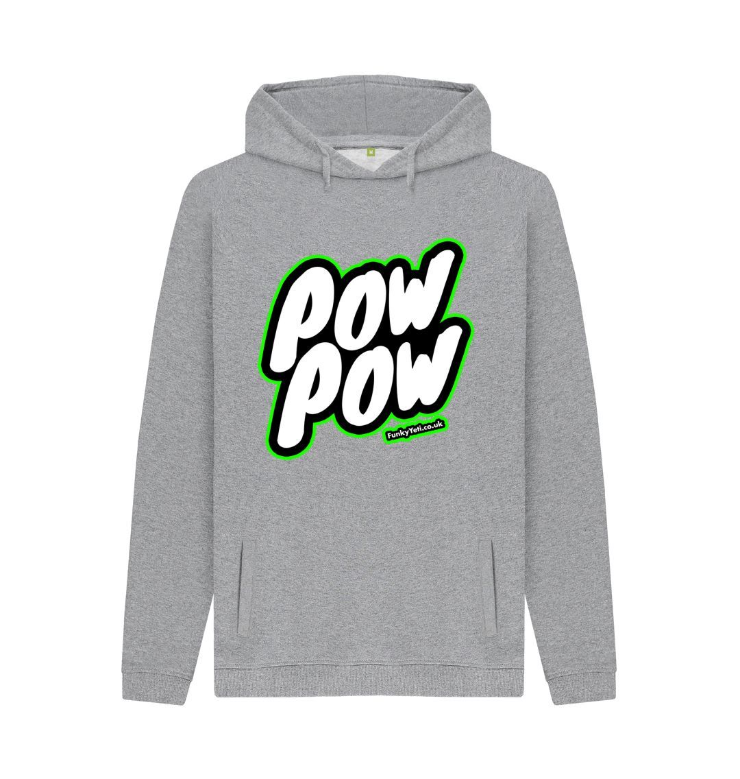 Light Heather Men's Pow Pow Organic Pullover Hoodie - Green