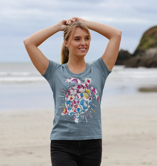 Women's Blotchy Turtle Organic Scoop Neck Tee