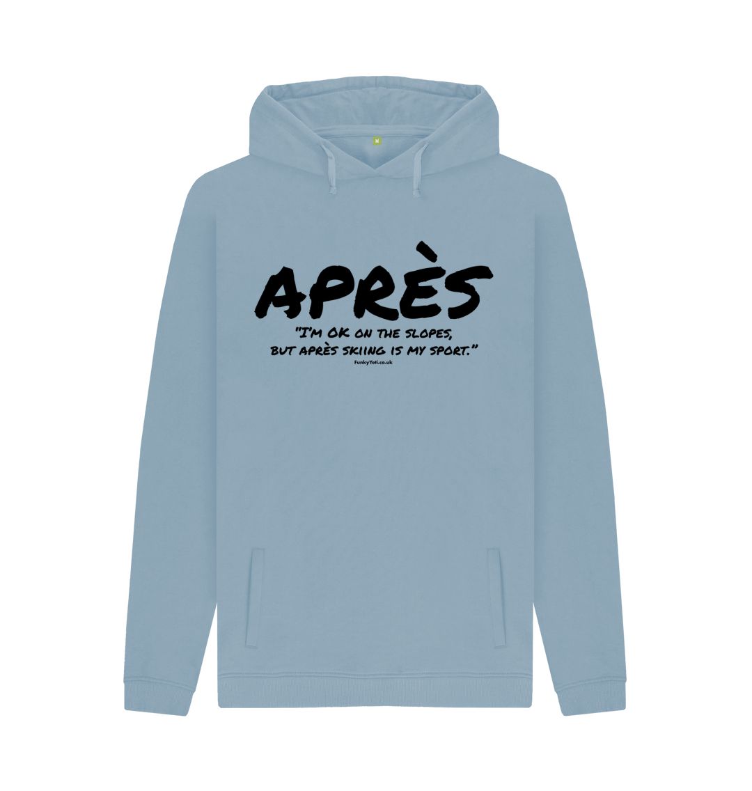 Stone Blue Men's Apres Ski Organic Pullover Hoodie - Black