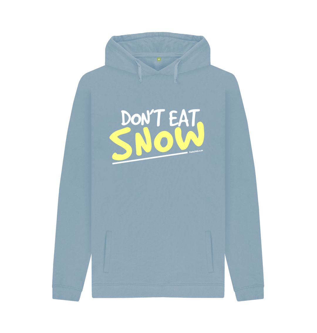 Stone Blue Men's Yellow Snow Organic Pullover Hoodie