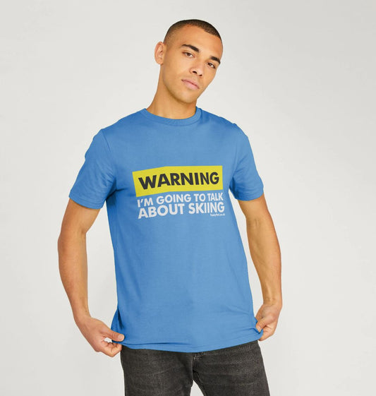 Men's Warning, Skier! Organic Tee