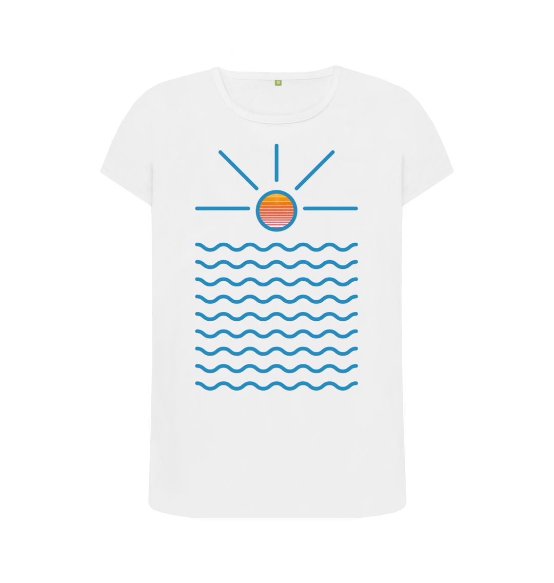White Women's Sunrise Organic Tee