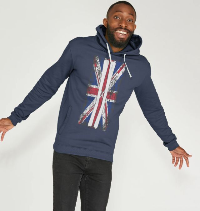 Men's Ski Flag Organic Pullover Hoodie