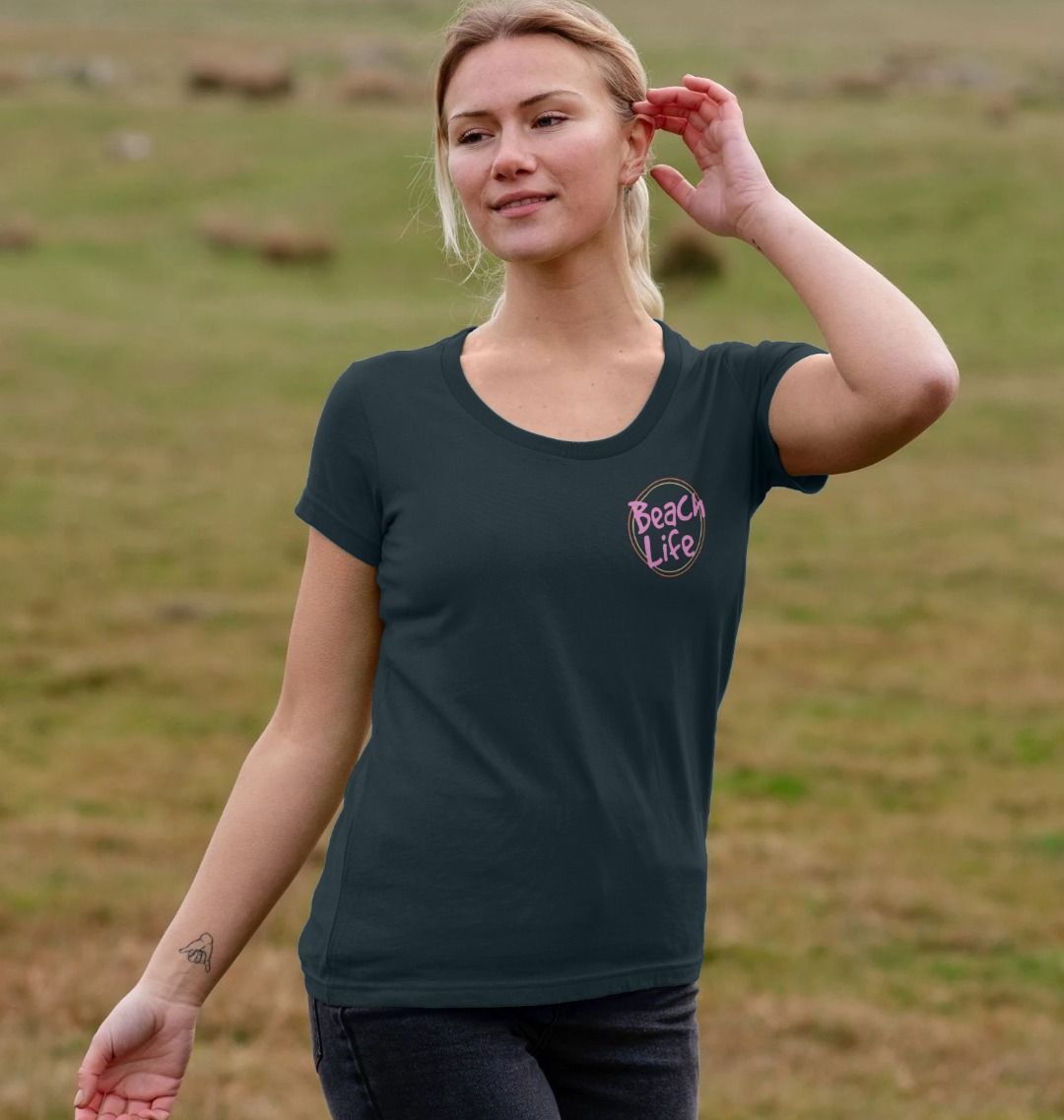 Women's Beach Life Organic Scoop Neck Tee