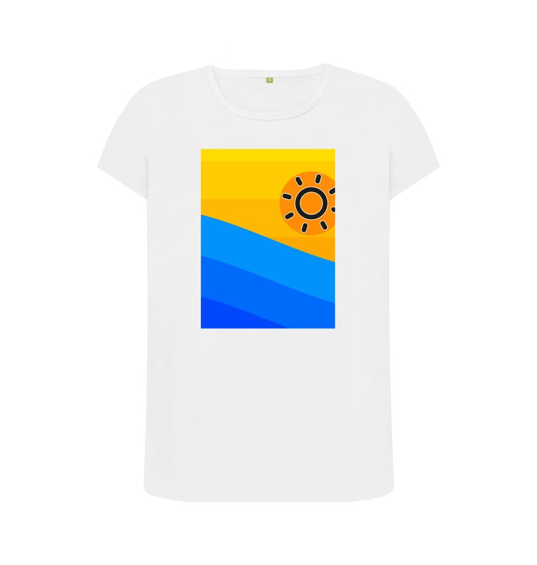 White Women's Sun Is Rising Organic Tee