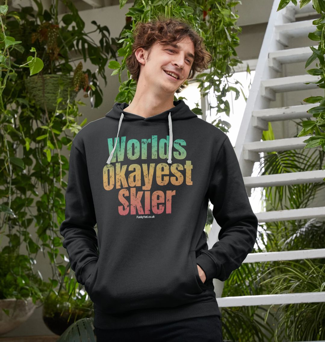 Men's Worlds Okayest Skier Organic Pullover Hoodie