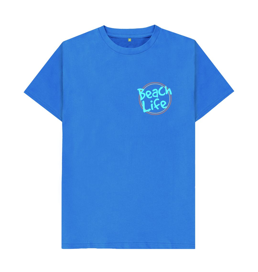 Bright Blue Men's Beach Life Organic Tee