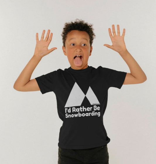Funky Yeti Kids Tee - I'd Rather Be Snowboarding