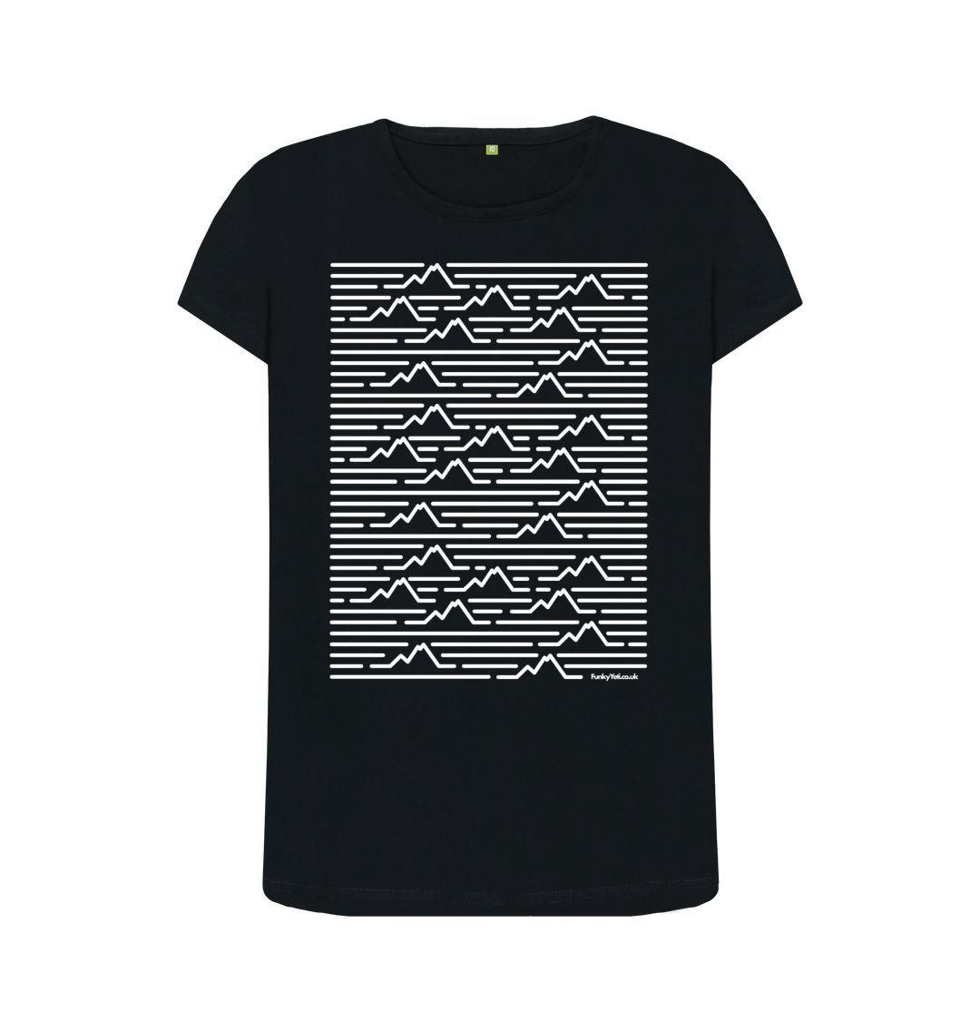 Black Women's Mountain Range Organic Tee - White