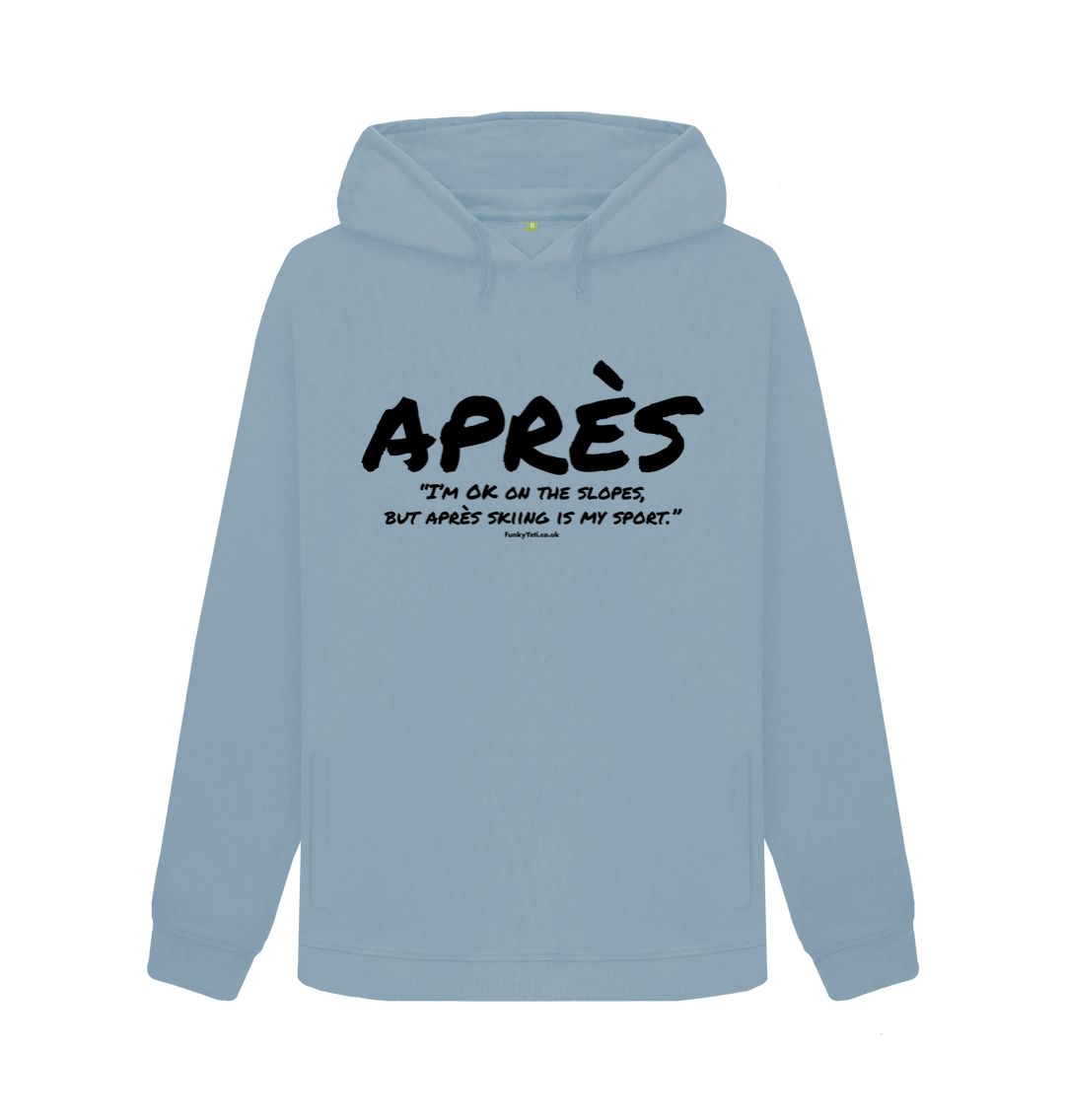 Stone Blue Women's Apres Ski Organic Pullover Hoodie - Black