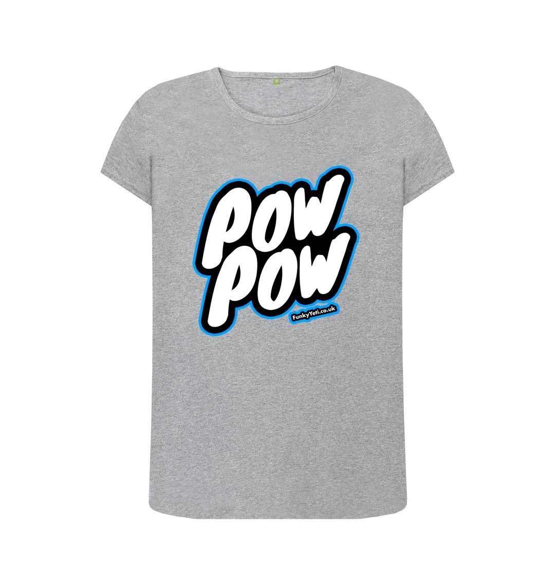 Athletic Grey Women's Pow Pow Organic Tee - Blue