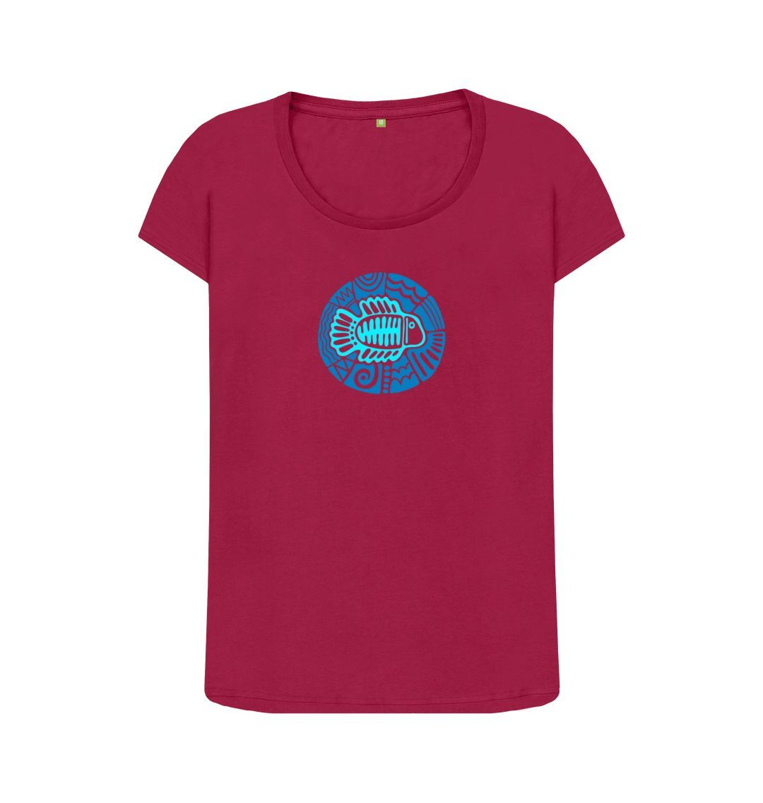 Cherry Women's Bluefish Organic Scoop Neck Tee
