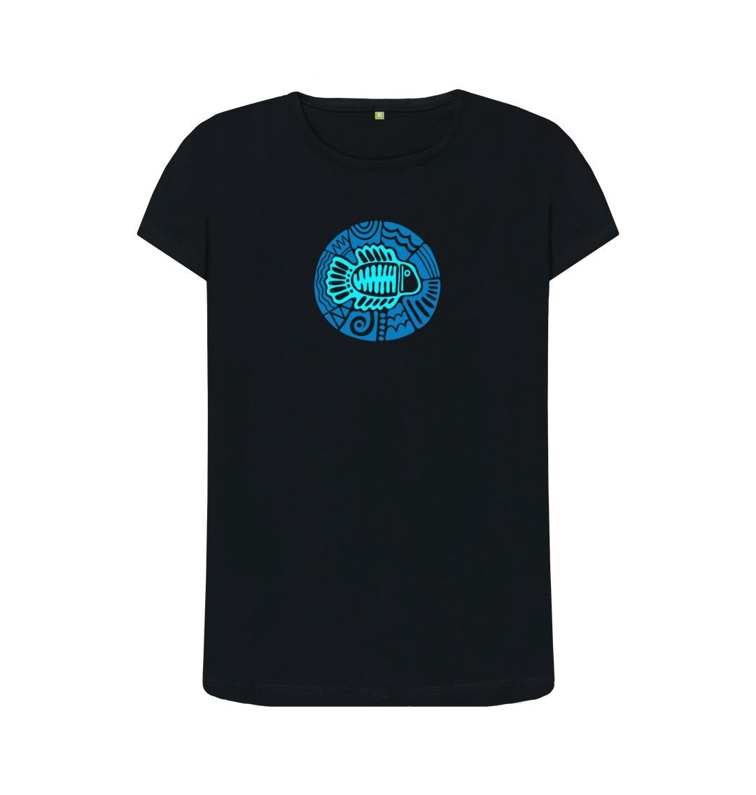 Black Women's Bluefish Organic Tee