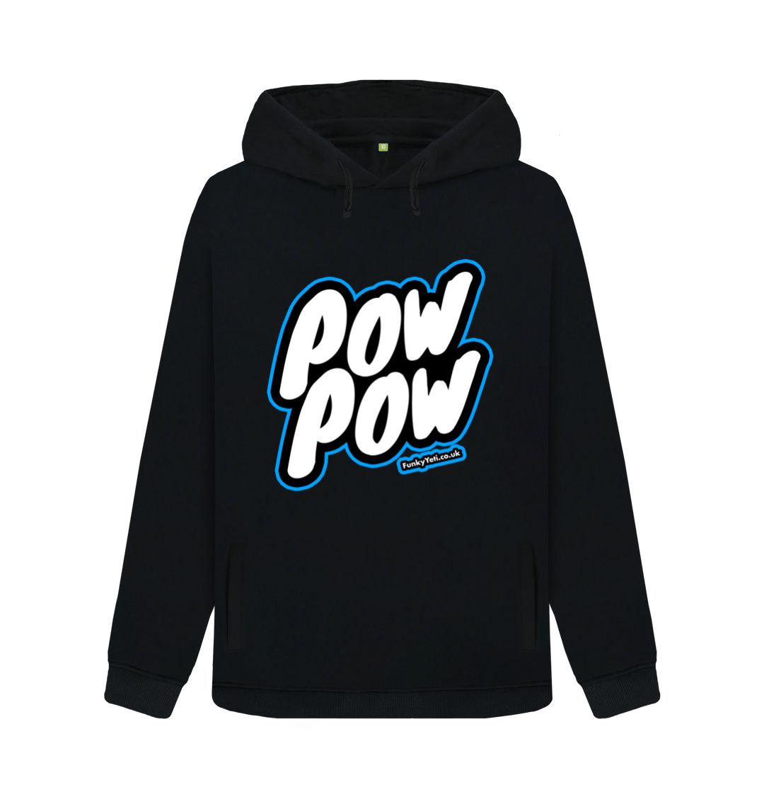 Black Women's Pow Pow Organic Pullover Hoodie - Blue